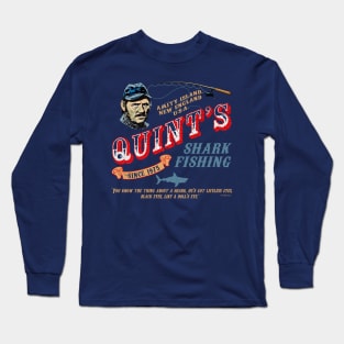 Quint's Shark Fishing Wood (Universal © UCS LLC) Long Sleeve T-Shirt